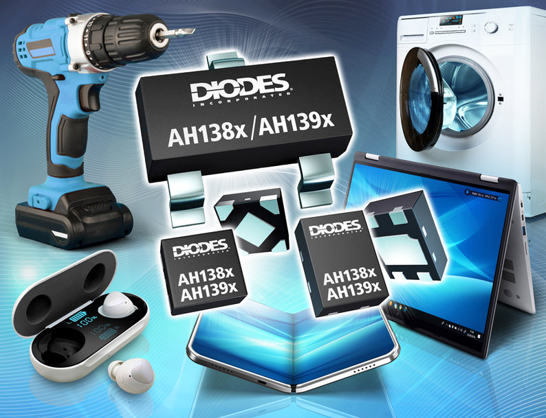 Micropower, Push-Pull, Unipolar Hall Switches from Diodes Incorporated Save Board Space in Battery-Powered Applications